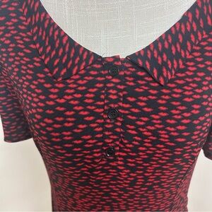 NWT Reformation Neta Dress French Kiss Print Collared Mini 8 Dark Coquette Mod